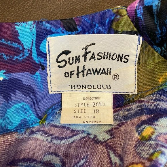 Vtg Hawaii Honolulu Colorful‎ Flutter Sleeve Dress - Picture 4 of 7
